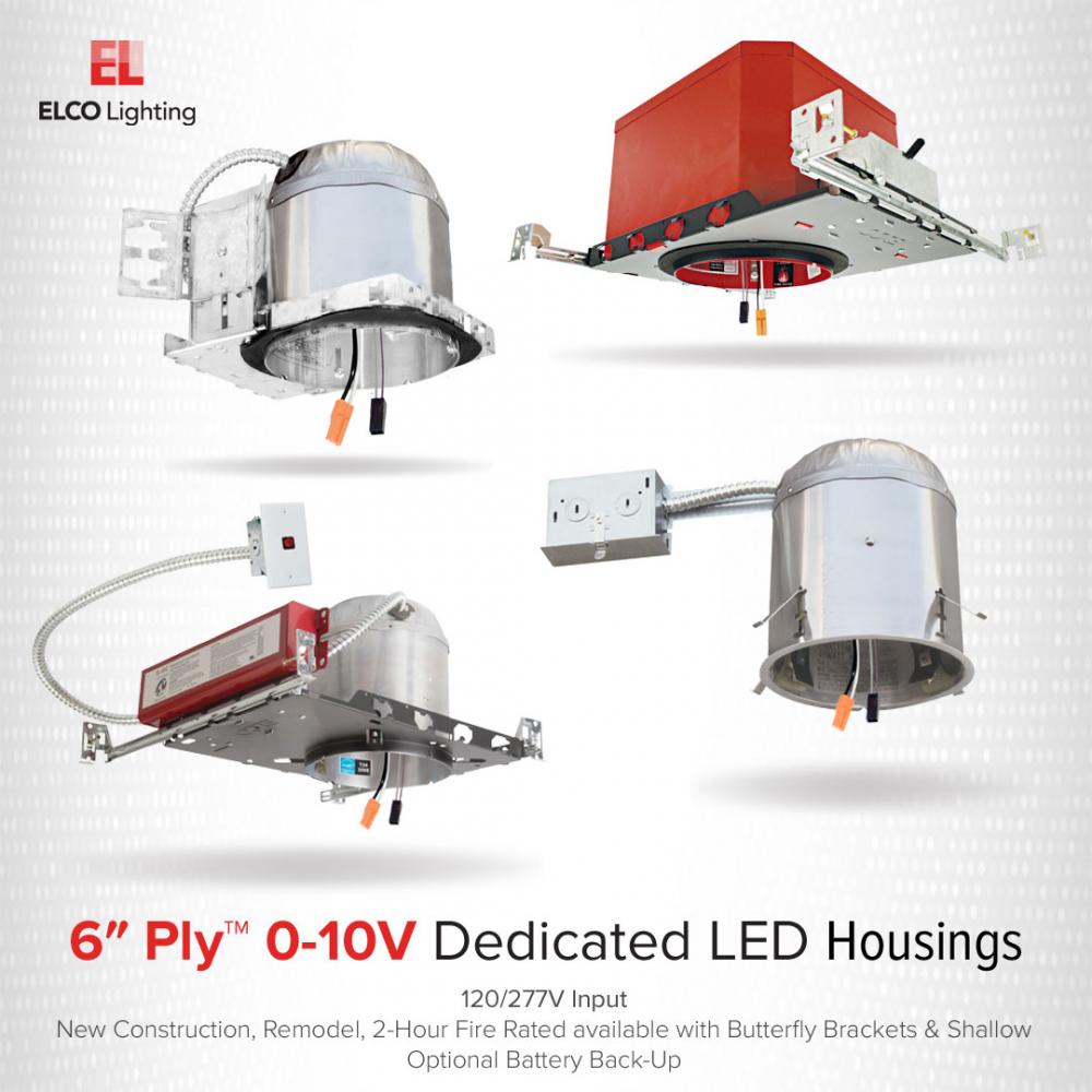 6" 0-10V New Construction 2-Hour Fire Rated Dedicated LED Housings