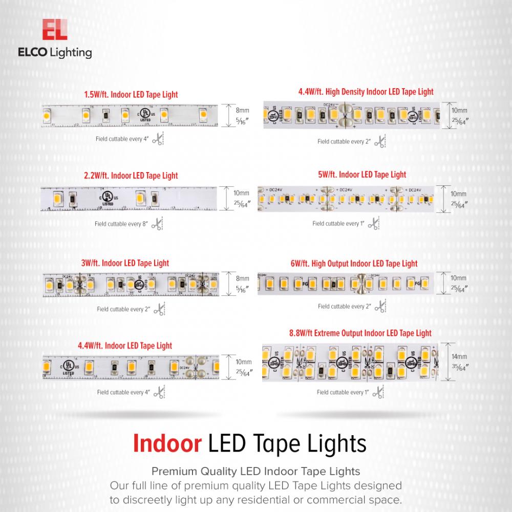 2.2W/ft. Indoor LED Tape Light