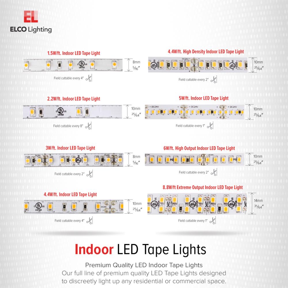 4.5W/ft. Indoor Continuous COB LED Tape Light