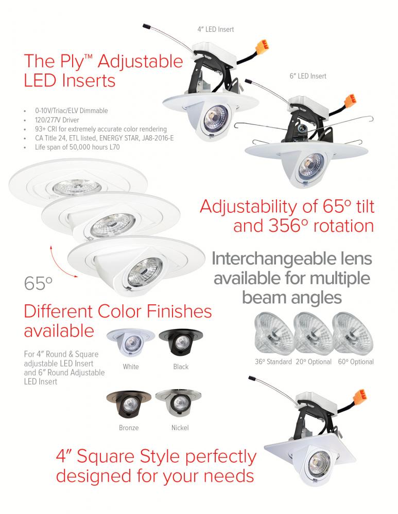 6" 0-10V Adjustable LED Inserts