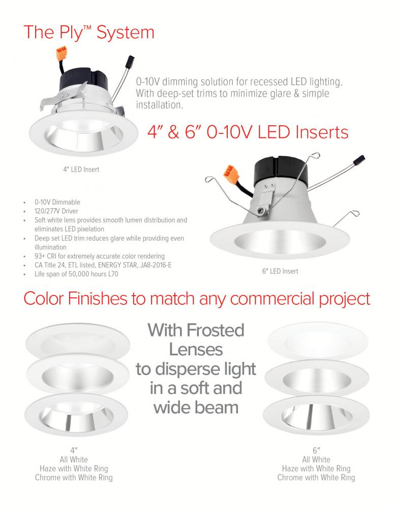 6" 0-10V LED Inserts