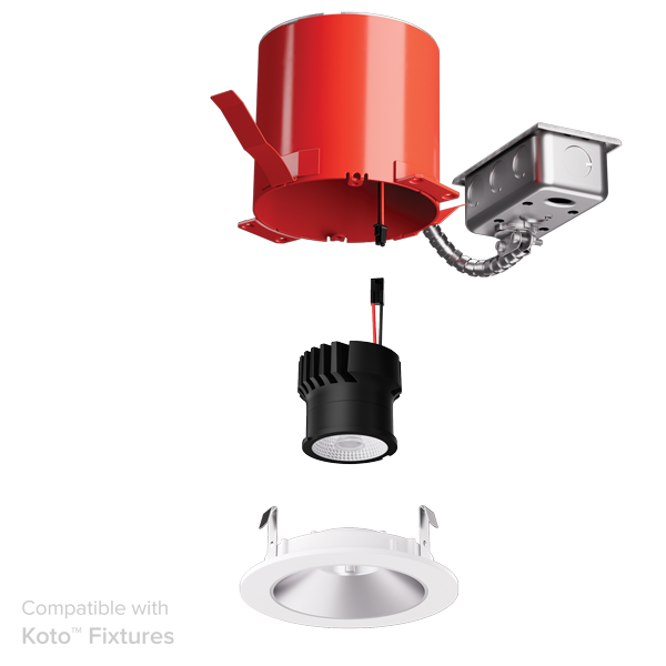 4" Remodel IC Airtight Housing for 2-Hr Fire Rated Ceilings
