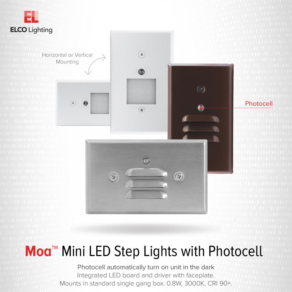 Mini Photocell LED Step Light with Angled Louver
