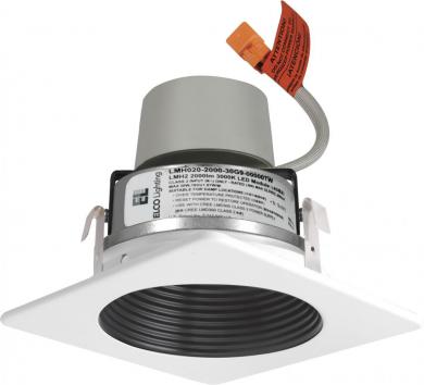 4" LED Module & Driver with Square Baffle Trim