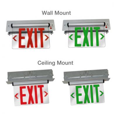 Recessed LED Edge Lit Exit Sign